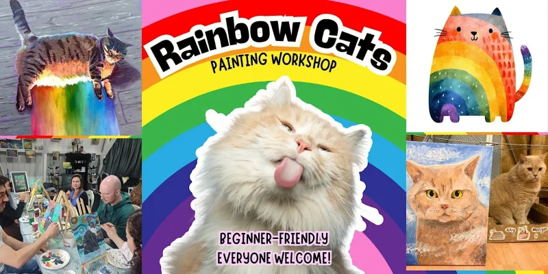 Rainbow Cats - Workshop katten schilderen voor beginners | Pride Leiden featured image