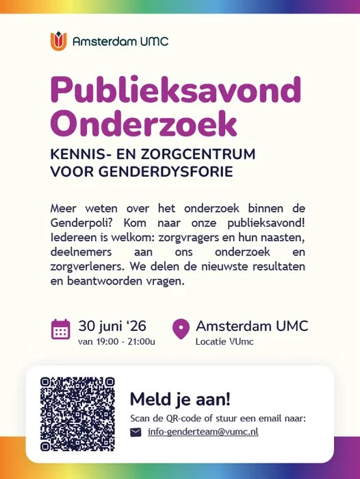 Amsterdam UMC Gender Clinic to Host Public Evening on Transgender Healthcare Research
