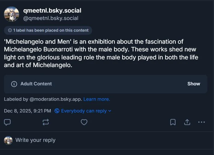 Bluesky censors Michelangelo