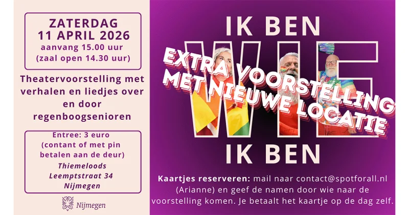 ‘I Am Who I Am’ Returns to Nijmegen Stage with Stories from LGBTQ+ Elders