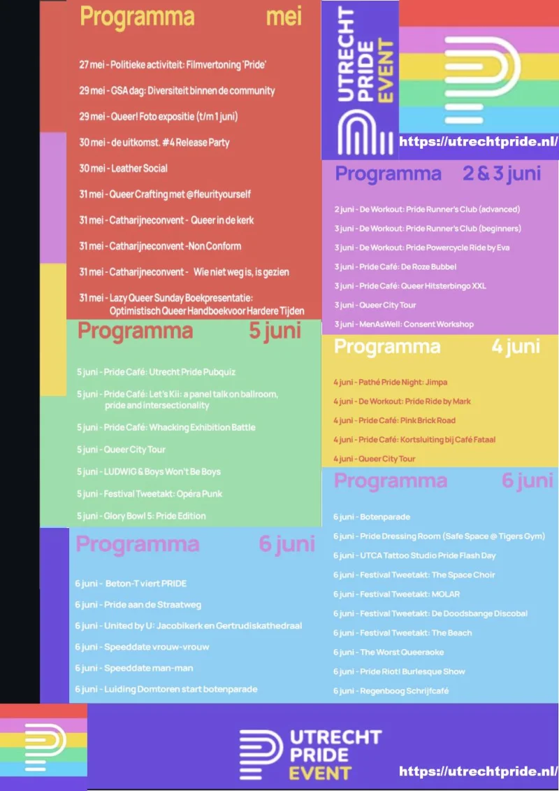 Utrecht Pride 2026 Programme With Eleven Days of Events