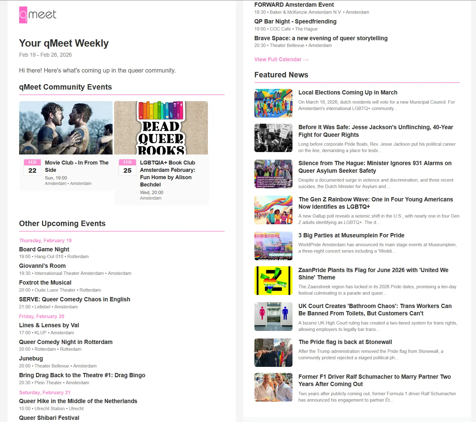 qMeet Weekly Newsletter